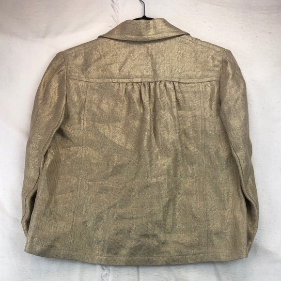 Michael Kors Gold Linen Jacket Blazer - Picture 6 of 7